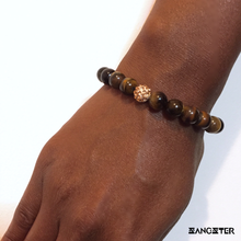 Load image into Gallery viewer, Tiger&#39;s Eye X Rose Gold Womens Bracelet
