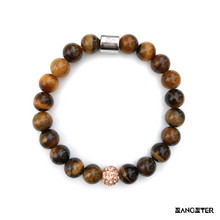 Load image into Gallery viewer, Tiger&#39;s Eye X Rose Gold Womens Bracelet