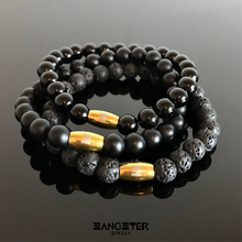 Load image into Gallery viewer, Gloss Black Onyx Mens Bracelet